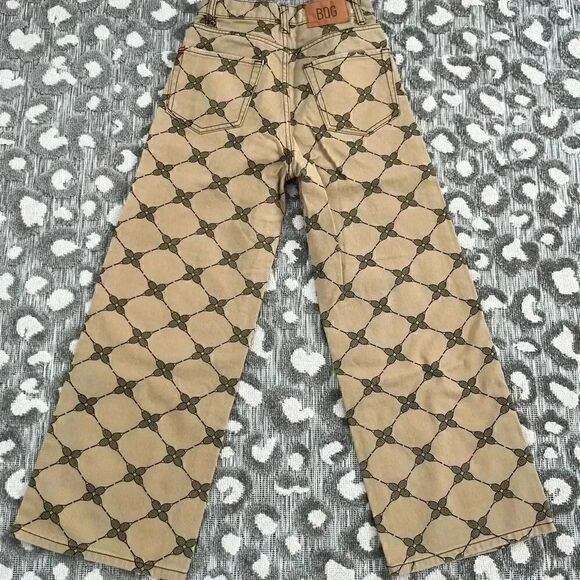 BDG Urban Outfitters High-Rise Wide Leg Tennis Racket Print Jeans - Picture 3 of 7